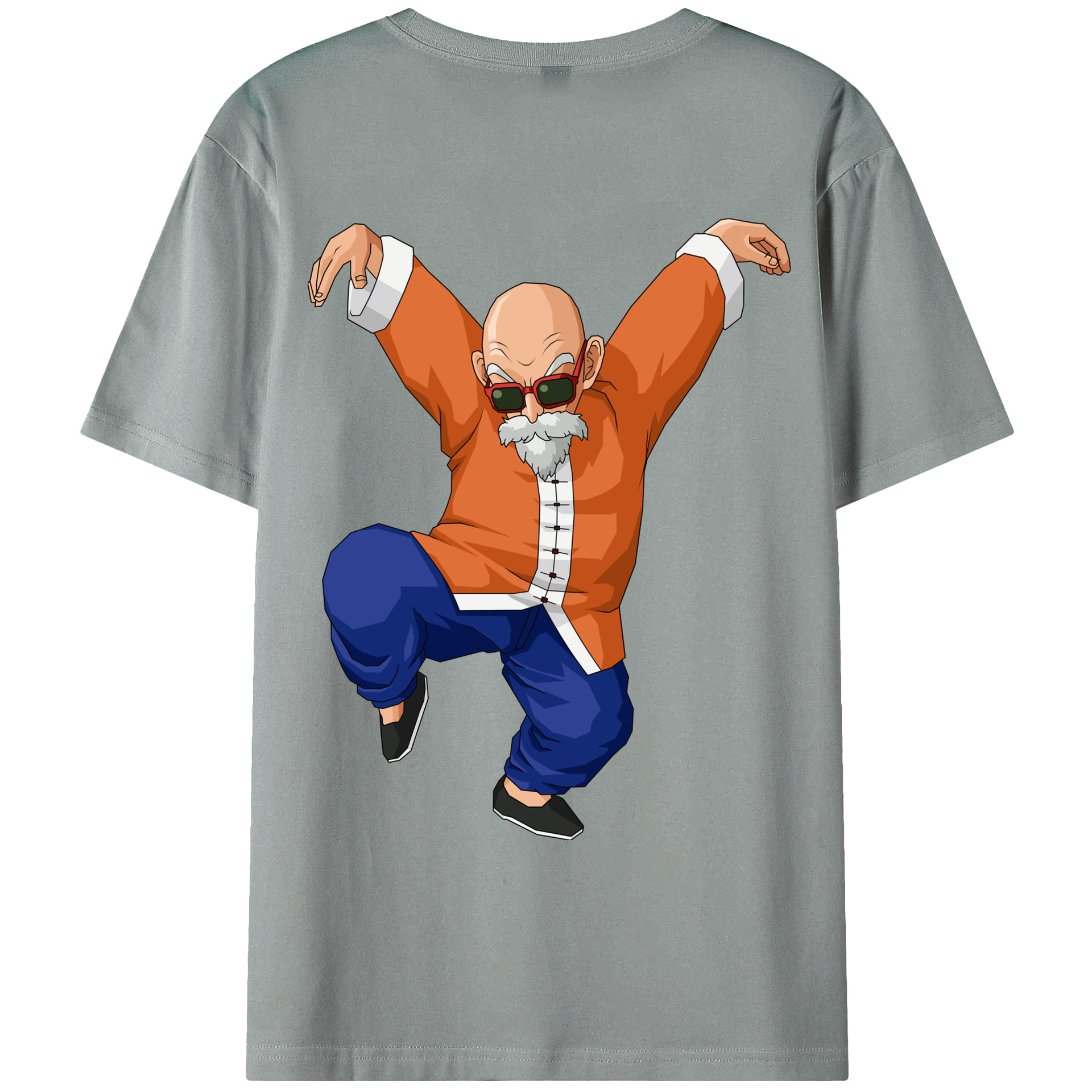 （画像用） ドラゴンボール 亀仙人（かめせんにん） DRAGON BALL Master Roshi Kame Sennin 綿100％ メンズ半袖Tシャツ（バックプリント） 通気性